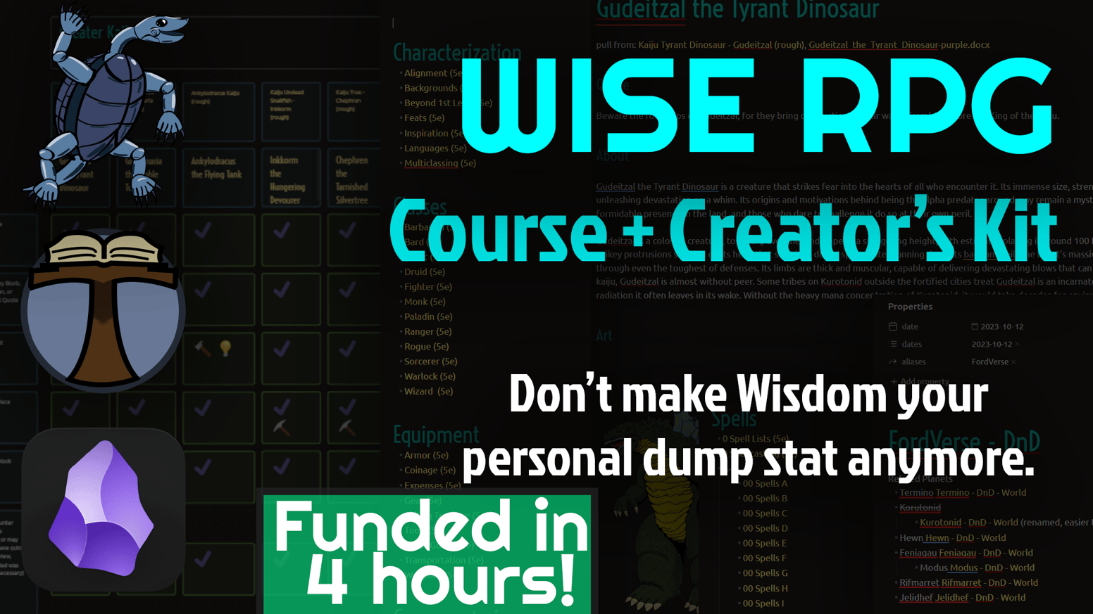 WISE RPG Core Course Kickstarter Banner